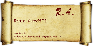 Ritz Aurél névjegykártya